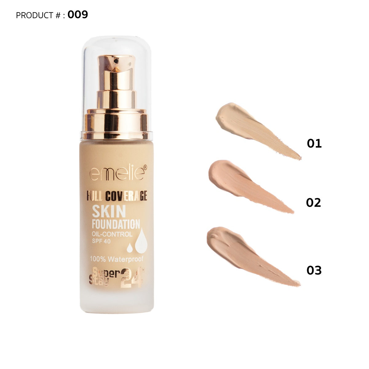 emelie® Paris Full Coverage Waterproof Foundation SPF 40