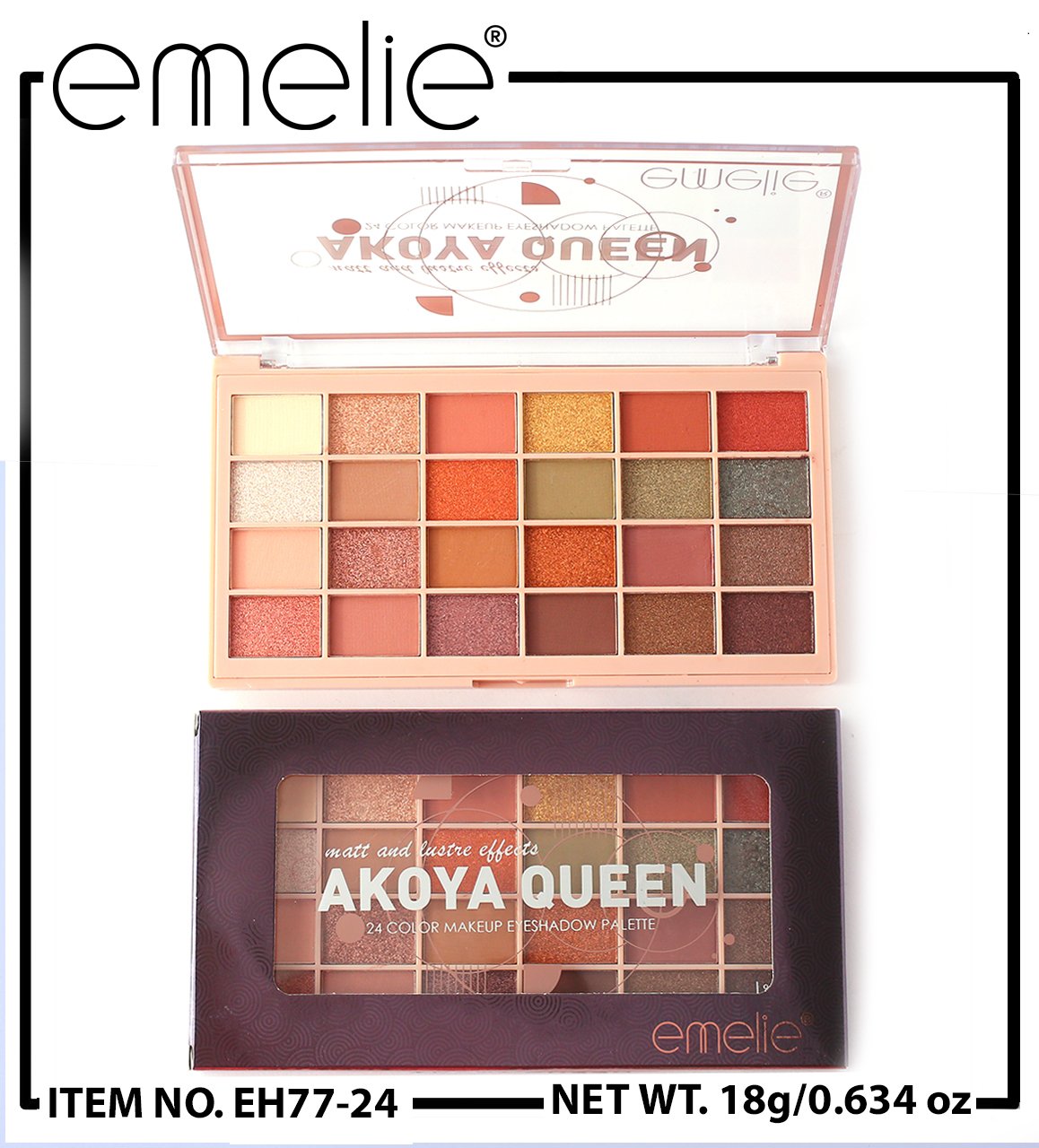 AKOYA Queen 24 Color Glitter Eyeshadow Pallete