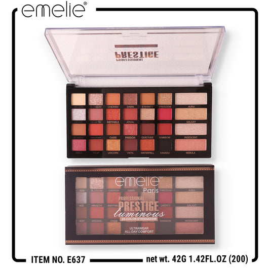 emelie® Paris Prestige Luminous 28-Color Eyeshadow Palette
