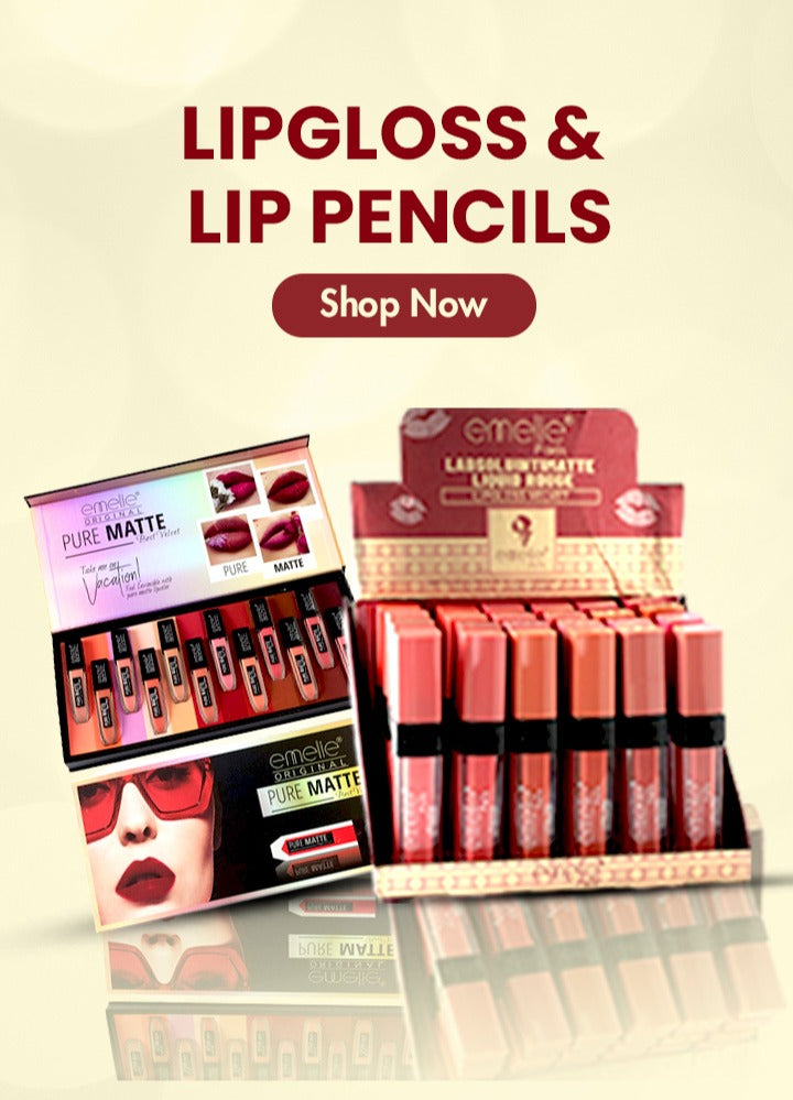 Lip Gloss & Lip Pencils - Emelie Cosmetics