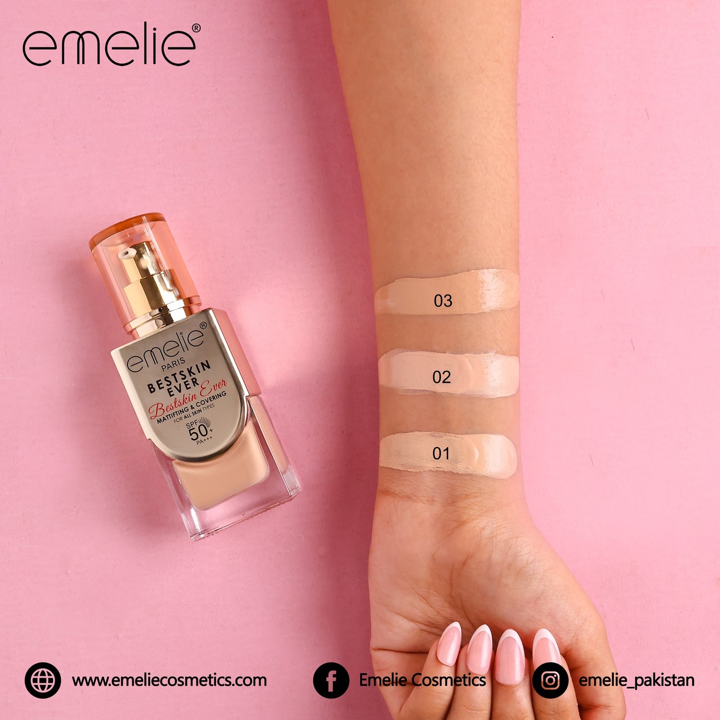 emelie® Paris BESTSKIN EVER Mattifying & Covering Foundation SPF50 PA++++
