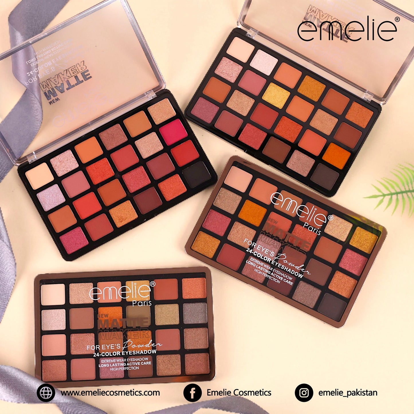 emelie® Matte Maker for Eye’s 24-Color Eyeshadow Palette
