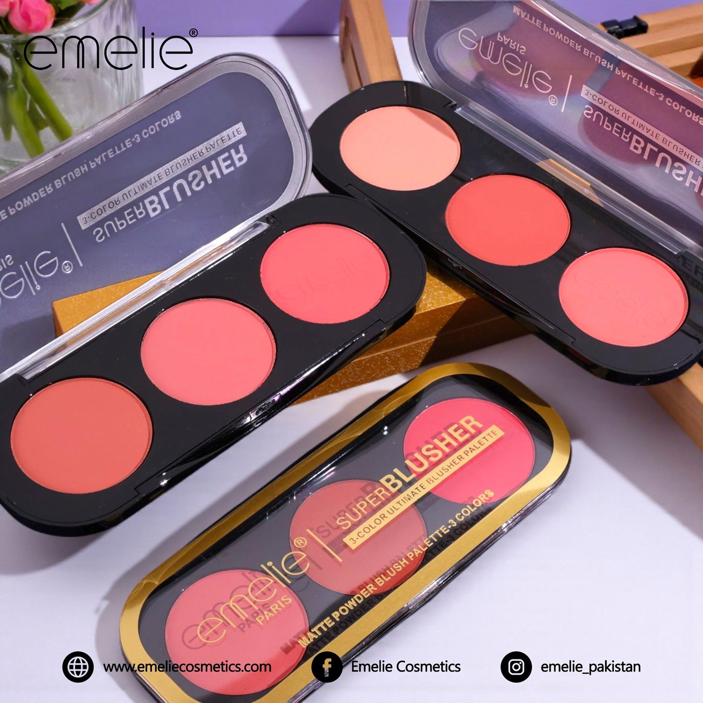emelie® Paris Superblusher - 3 - Color Ultimate Blush Palette