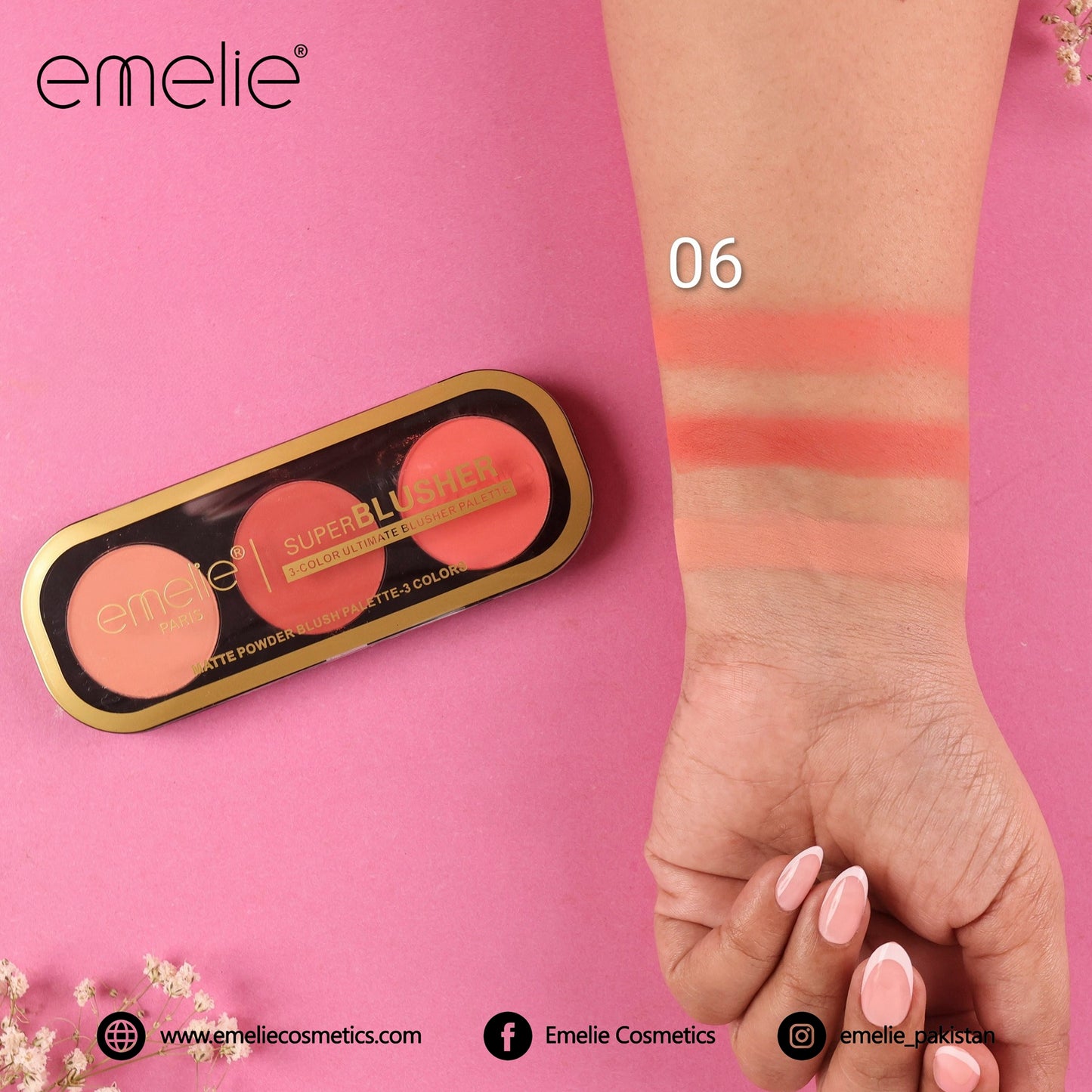 emelie® Paris Superblusher - 3 - Color Ultimate Blush Palette