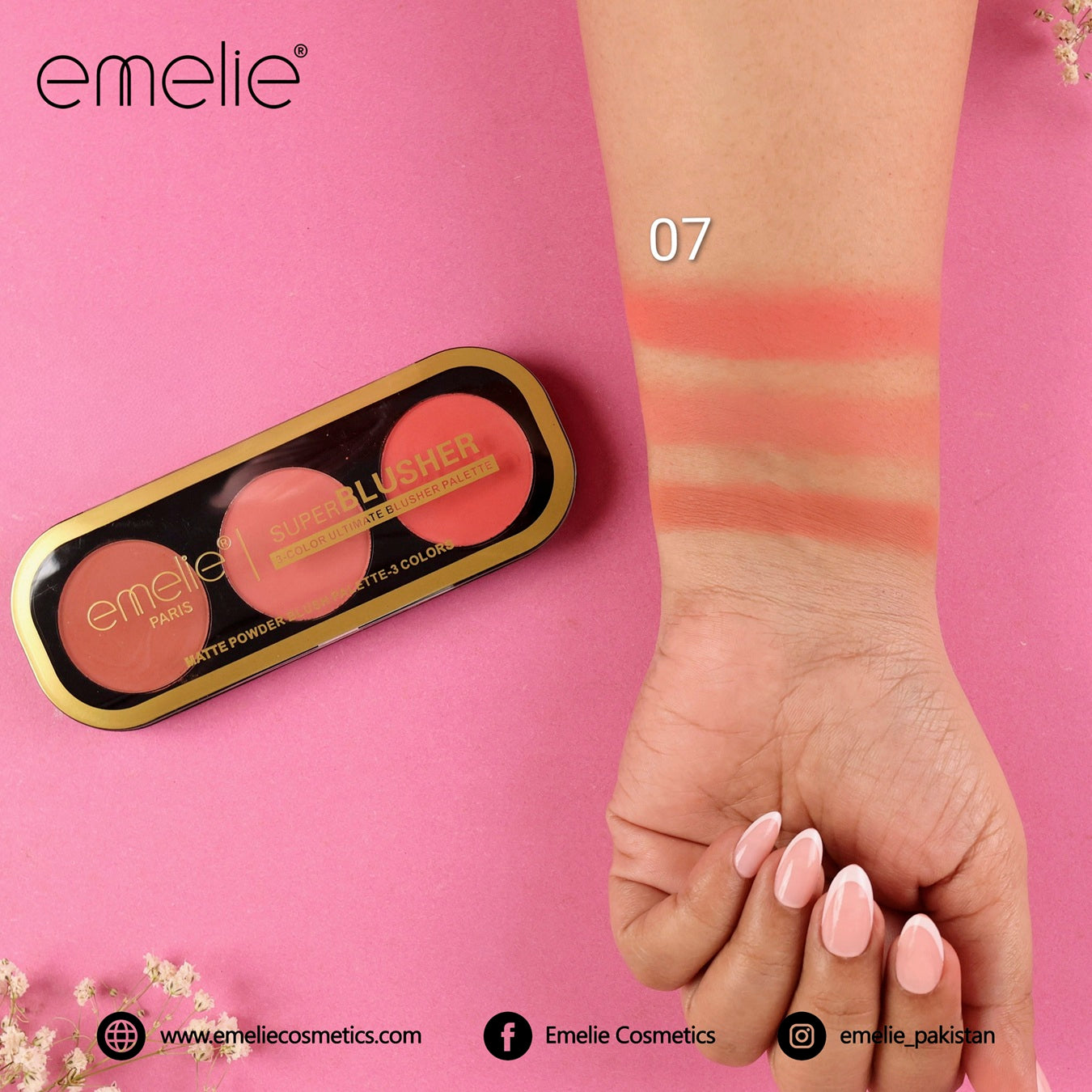 emelie® Paris Superblusher - 3 - Color Ultimate Blush Palette