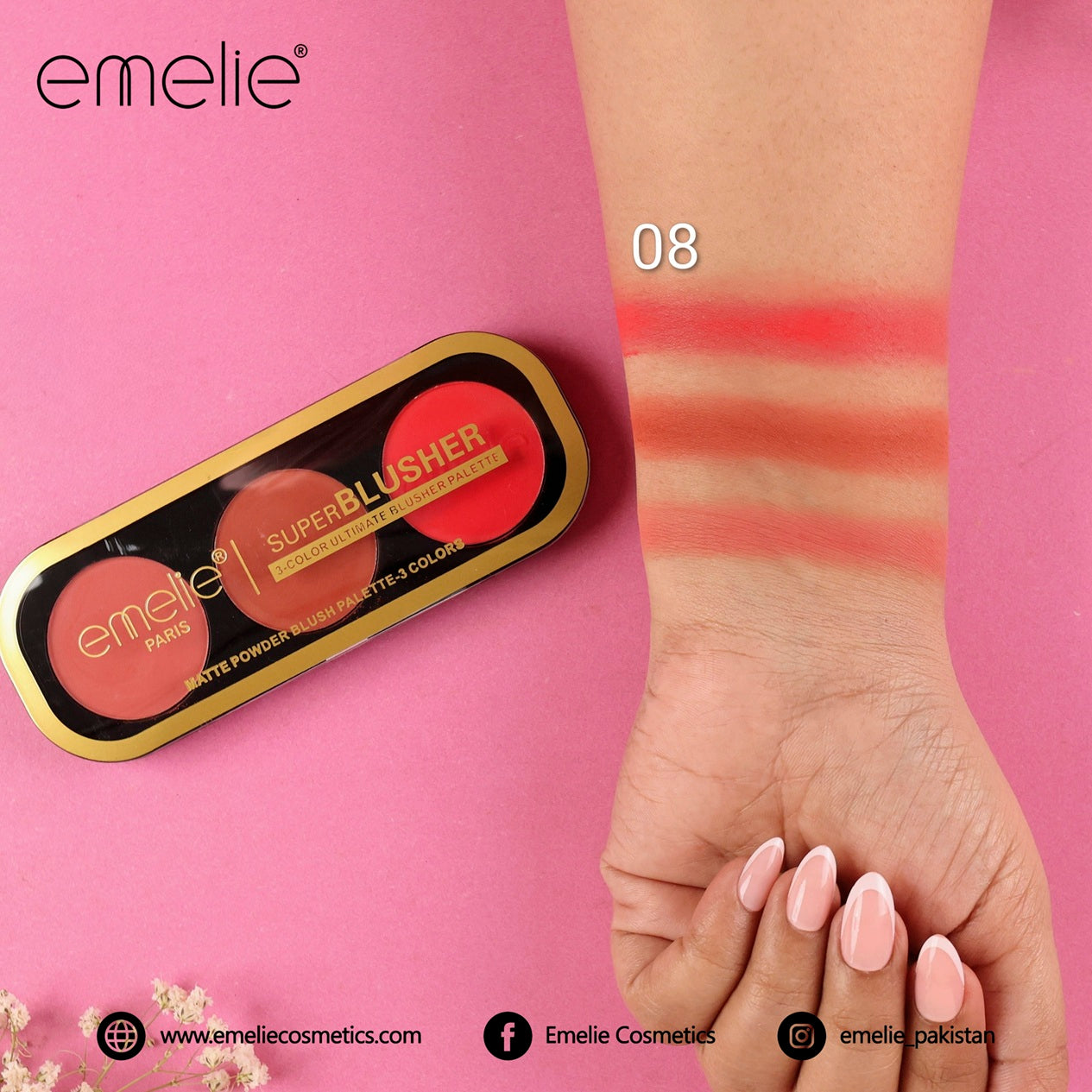 emelie® Paris Superblusher - 3 - Color Ultimate Blush Palette