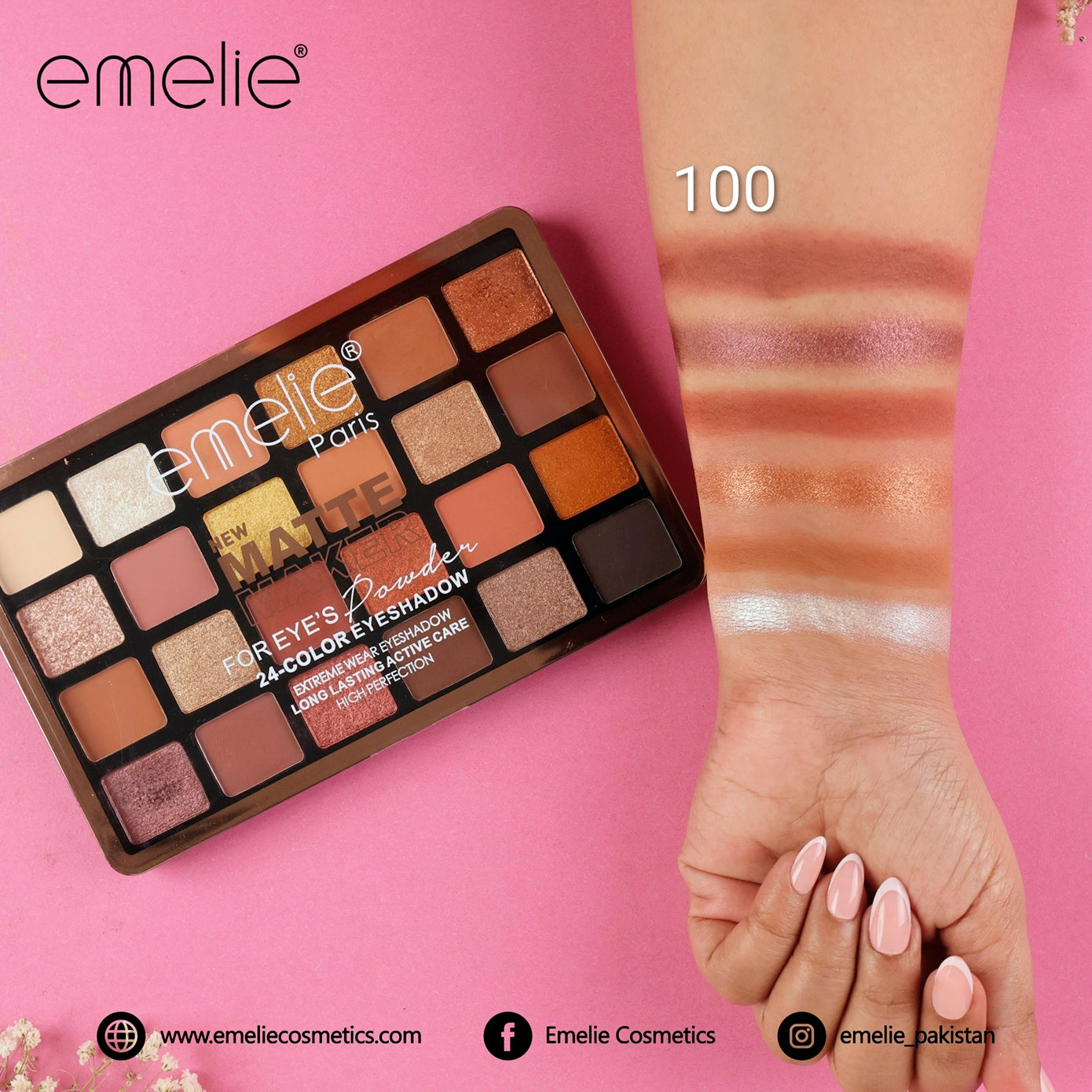 emelie® Matte Maker for Eye’s 24-Color Eyeshadow Palette