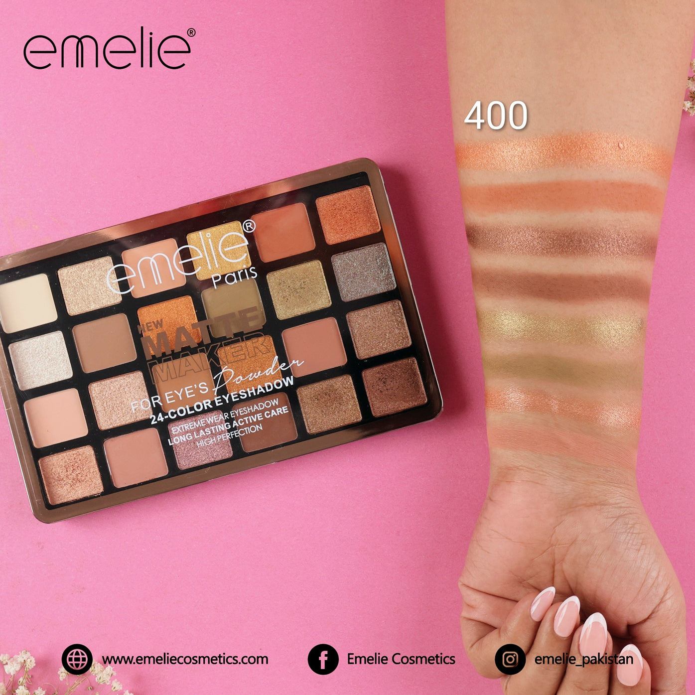 emelie® Matte Maker for Eye’s 24-Color Eyeshadow Palette
