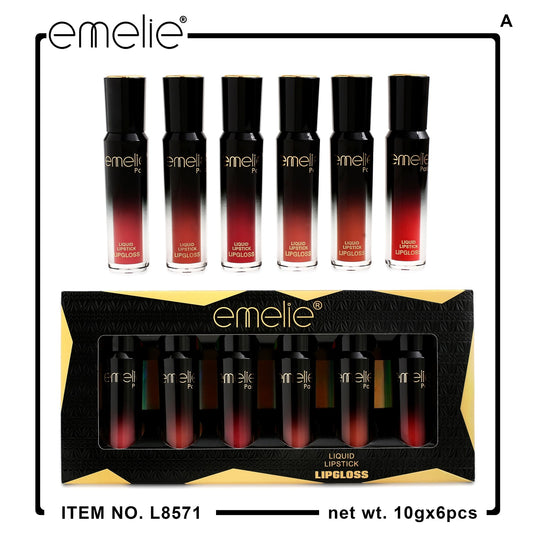 Emelie Liquid Lip Gloss - 6pc Set