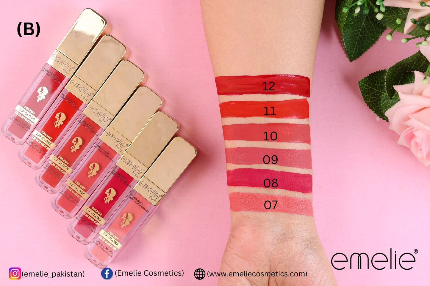 emelie® Paris Creamy Lip Gloss - Color Revolution Liquid Lipstick