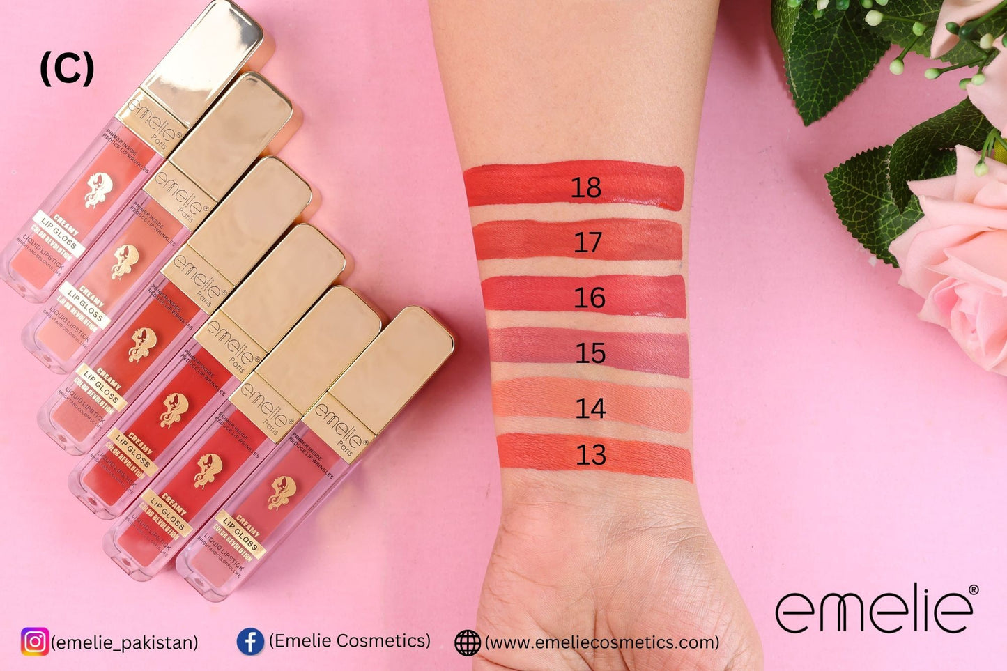 emelie® Paris Creamy Lip Gloss - Color Revolution Liquid Lipstick