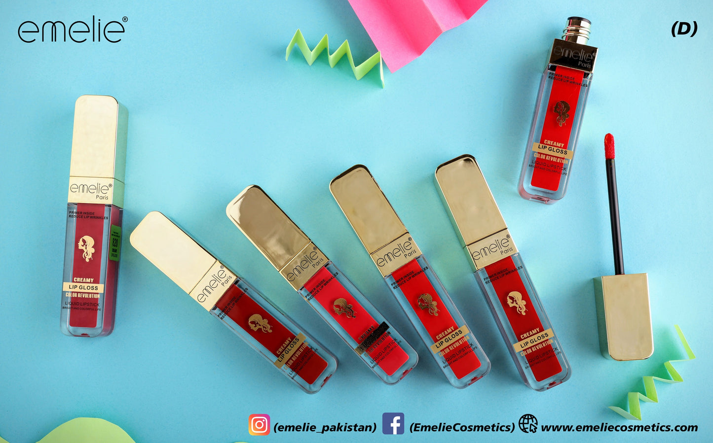 emelie® Paris Creamy Lip Gloss - Color Revolution Liquid Lipstick