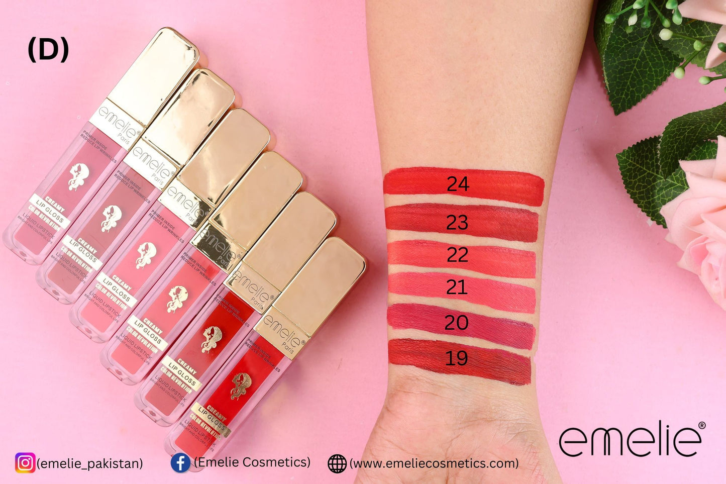 emelie® Paris Creamy Lip Gloss - Color Revolution Liquid Lipstick