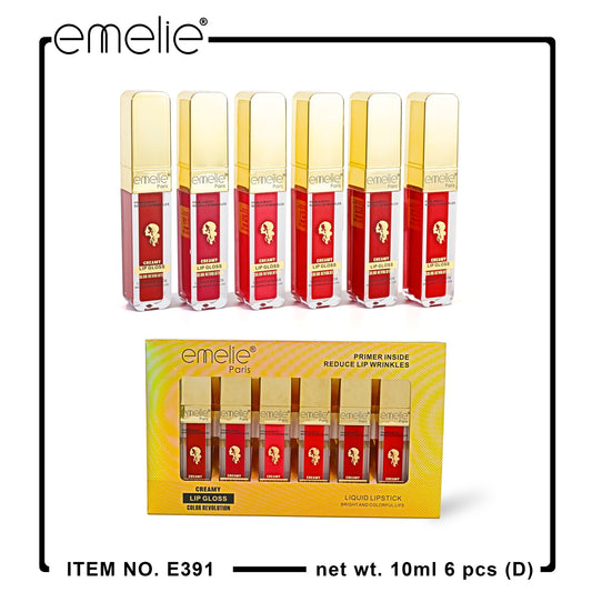 emelie® Paris Creamy Lip Gloss - Color Revolution Liquid Lipstick